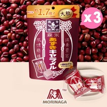 모리나가 아즈키 카라멜 (사이즈 UP) 일본 전통 추억의 카라멜+추가상품증정, 3개, 132g