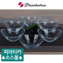 Pasabahce 파사바체 피라티카소스볼(6p)세트 소스볼 초장기 유리찬기 디저트볼, 1세트