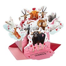 Hallmark 남편 아내 남자친구 여자 친구를 위한 재미있는 팝업 발렌타인 데이 카드 (호니 동물), Pop Up Horny Animals