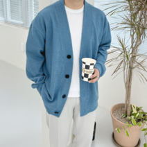 코튼 (90-110size) 부드러운 루즈핏 스판 오버 니트 가디건 (10color)