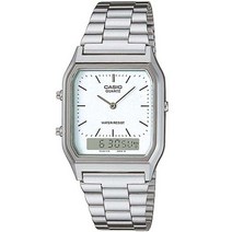 CASIO 카시오 남자시계 AQ-230A-7D 메탈 손목시계 투타임 아날로그 디지털 MENS WATCH