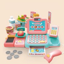 [미미사몰] 어린이선물 주방 요리 쇼핑 마트 역활놀이 장난감 여아 생일 선물 주방 마트놀이, 10)마트계산기 종합세트 (핑크)