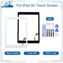 아이패드액정수리 액정교체 태블릿 IPad Air 9.7 'a1474 A1475 A1476 LCD 외부 터치 스크린 디지타이저 전면 유리 디스플레이 패널 교체 용 품질, White No Button