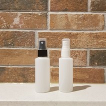 [100개 단위] HDPE 미스트 소분 공병 60ml 스프레이 반투명 리필 용기 도매, 반투명(원색) 용기 + 화이트 미스트 캡