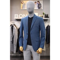 본 BON 블루 린넨 혼방 스판 캐주얼 자켓 BN0MEA711 BL