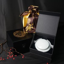 국내산 자연꿀 아카시아꿀 도자기 선물세트 고급박스 600g, 백자/홍 보자기