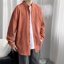DFMEI 남자 기모 도톰 코듀로이 긴팔 셔츠