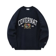 커버낫 프레피 아치 로고 기모 맨투맨 네이비 634401