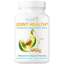 NOULIQ 천연 및 비건 친화적 관절 건강 보충제 아보카도 콩 비정제 300mg 식물성 캡슐 60개 2개월 분량, 한개옵션1, 한개옵션0