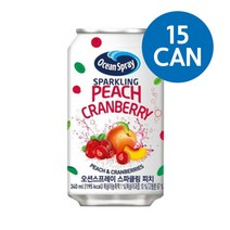 크랜베리 피치 스파클링 주스 355ml X 15개(캔) 크랜베리 크랜베리주스 크랜베리쥬스 피치 복숭아주스 피치주스 PEACH CRANBERRY SPARKLING, 본상품