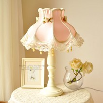 북유럽풍 레이스 패턴 갓조명 주름 조명 플리츠 인테리어 스탠드 조명, 메인 사진 라이트 팬 새틴 +누름 스위치