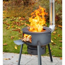 화목난로 캠핑용 벽난로 스토브 스틸 캠핑 연통 드럼통 스테인레스, 3-5인용