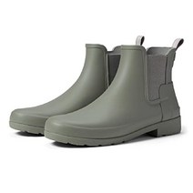 헌터 여성용 레인 부츠 오리지널 첼시 리파인드 고무 방수 장화 블랙 8