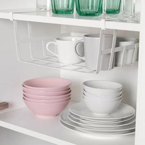 이케아 폴뤼케 걸이식 바구니 주방 서랍 수납 정리 화이트 스틸, 22cmX26cmX19cm 505.344.15, 1개