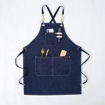 치프몰 빅사이즈 생활방수 캔버스 데님 앞치마, 네이비블루, 1개