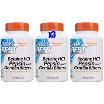 닥터스베스트 소화효소제 베타인 HCL 펩신 용담 뿌리 소화효소 120캡슐x3, 1개, 기본