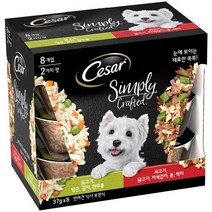 시저 반려견용 심플리 닭고기 37g x 4p + 쇠고기 37g x 4p 버라이어티 세트, 64세트