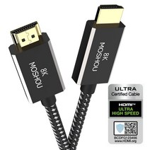 HDMI 케이블 연장 리피터 미니 모니터선 증폭기 컴포넌트 MOSHOU HDMI 2.1 케이블 실버 도금 48Gbps 8K/60H, 04 1m