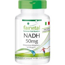 fairvital Fairvital | NADH 50mg- 2 개월 동안 - 비건 채식 - 고용량 -60 캡슐 - DRCAPS® 지연된 릴리스, 3개