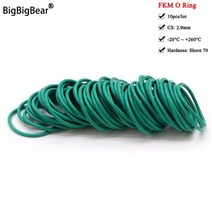 CS 2mm OD 5 ~ 100 mm 녹색 FKM 불소 고무 O 링 씰링 개스킷 절연 오일 10 개, 10pcs, OD 100mm ID 96mm