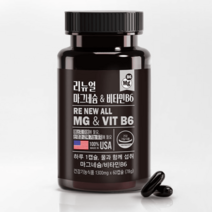 리뉴얼 비타민B6 마그네슘 미국산 1300mg 60캡슐 2개월 수험생 시니어, 리뉴얼 마그네슘 비타민B6 (동신헬스케어)