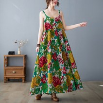 여름 여성용 리넨 빅사이즈 민소매 원피스 6Q805