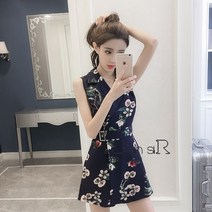 Sun siR여성점프수트 여성점프수트 쉬폰점프수트 플라워 꽃무늬점프수트 비치웨어 숏팬츠 바캉스빅사이즈Q11