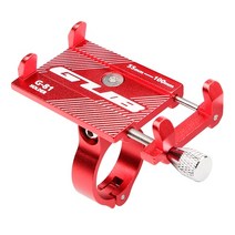 공식 정품 자전거 휴대폰 홀더 CNC 6063 알루미늄 합금 휴대폰 스탠드 오토바이 핸드폰 홀더 자전거 액세서리 바이크 전화기 홀더 스탠드, [02] red, red