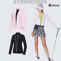 볼빅골프웨어 여성 브이 배색 반집업 티셔츠 VLTSM313