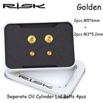 위험 티타늄 자전거 나사 뚜껑 볼트 브레이크 레버 디스크 고정 나사 자전거 유압 부품, 1개, Golden-4pcs, 단일