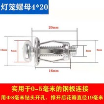 꽃잎 너트 중공 철 시트 플라스틱 플레이트 자동차 고정 확장 볼트 자동차 확장 나사 앵커 볼트., 하나, M4*2010스테인레스스틸나사