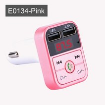 카오디오블루투스차량용 블루투스 5.0 FM 송신기 무선 핸즈프리 오디오 수신기 자동 MP3 플레이어 2.1 듀, [03] E0134-Pink
