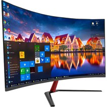 컴퓨터 모니터 곡선 LCD 곡면 게이머 디스플레이 PC, 검정색 24인치 곡면 75HZ