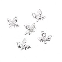 10pcs 선조 꽃 잎 포장 스크랩북에 대 한 금속 매력 DIY 쥬얼리 공예 랩 귀 액세서리, 01 25x23mm Silver 10Pcs