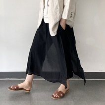 아이보리앤코 코코 이중 치마바지 면거즈 와이드 팬츠