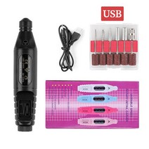 HALAIMAN-전문 재료 네일 드릴 머신 전기 샌더 밀링 커터 매니큐어 세트 드릴러 액세서리, 13 USB-Black