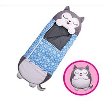 다국적 신상품 Happy Nappers 어린이 게으름뱅이 침낭 파자마 침낭 어린이 쿠션, 청색