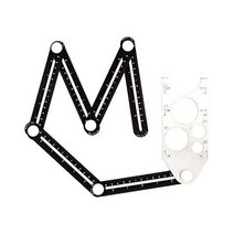 제도자 NUZAMAS 알루미늄 합금 멀티 앵글 눈금자 이저 인스턴트 템플릿 금속 측정 DIY 용 홀 포지셔닝이있는 접이식 도구 핸디 건축업자 목수 기와 장인 벽돌 파티오 또는 타일