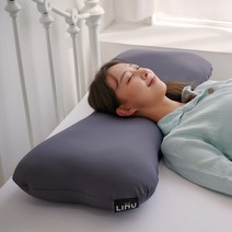 LINU 리누 코튼폼 베개 롱버전 5중 레이어 메모리폼 마이크로화이바, 차콜