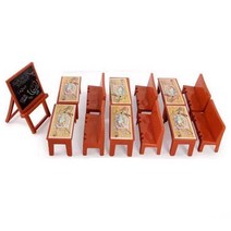 음식모형제작 미니어처 DIY 1/12 시뮬레이션 숲 토끼 동물 가족 인형 집 학교 책상 장난감 역할 놀이 여아용 생일 선물, 02 Brown