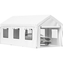 [공방상점] 미국직수입 VEVOR 10x20피트 차량 보호용 카 캐노피 차고 텐트, 흰색, 10x20ft 기본형