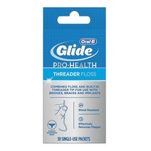 Glide Threader Floss 30 Count Pack of 6 USA 미국, 30 Count (Pack of 10)
