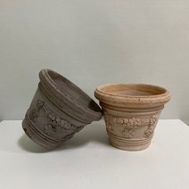 루아데코 디그리아 테라코타 이태리토분 빈티지 원형 수제화분, 베이지