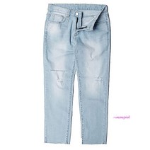 남자데미지바지 크롭진 데님 워싱 청바지 남성cde793
