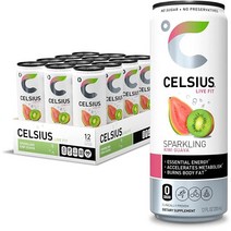 CELSIUS 셀시어스 스파클링 키위 구아바 에너지 드링크 355ml 12캔, 1개