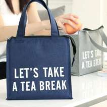 캔버스 레터링 골프간식가방 라운딩 미니 골프보냉백 캐디근무가방, 네이비