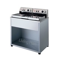 리빙플랜 전기튀김기 DS-200B 2구형/분체도장 업소용튀김기