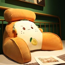 대형 삼각 등 받이 쿠션 큰 임산부 의자 허리 사무실 베개 받침 침대 쇼파 휴식 독서, 라지쿠션+헤드쿠션(70*40*25cm 탈부착가능), 파인애플