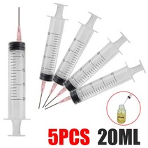 에폭시 일회용 주사기 먹이 액세서리용 플라스틱 측정 주입기 + 바늘 5 개 20ml DIY 액체 충진 및 혼합, 한개옵션0