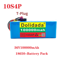 전기자전거 배터리 새로운 36V 10s4p 100Ah 1000W 대용량 18650 산업용 배터리 팩 충전기와 BMS T/xt60plu, 04 빨간
